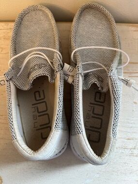 Hey Dude Light Gray Knit Slip-On Shoes